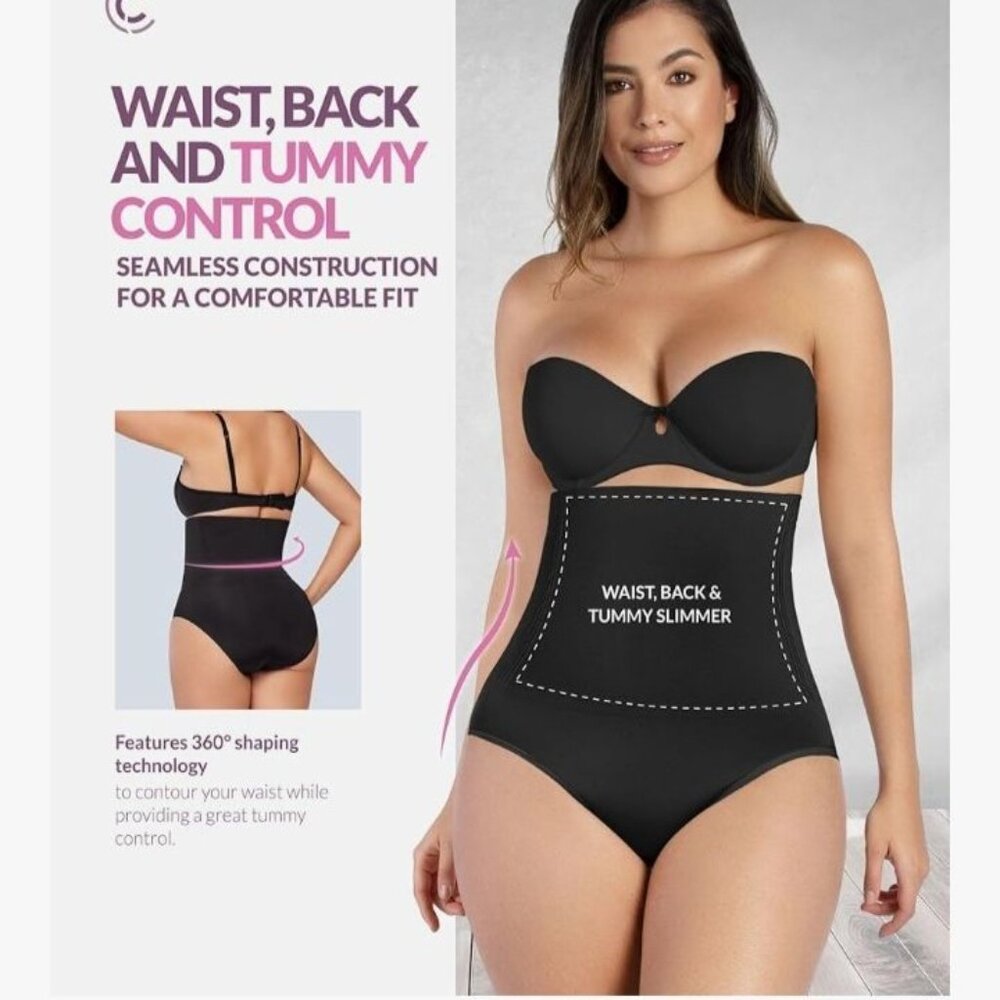 Curveez Signature Control High Waist Brief Black XL CUR3739 - Picture 3 of 7